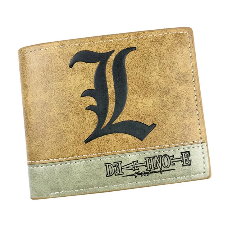 Лидер продаж японского аниме Death Note буква L символ PU кожи Короткие Двойные Мультфильм бумажник Кредитная Держатель для карт кошелек