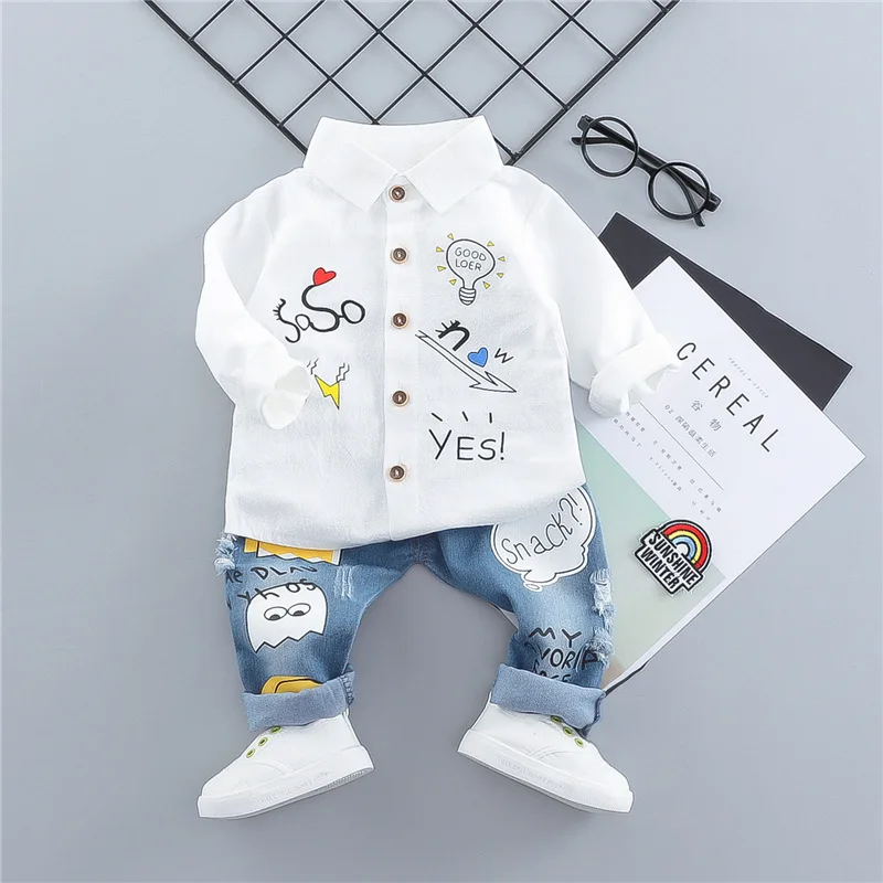 2019 spring infant boy clothing set long sleeve shirts and pants