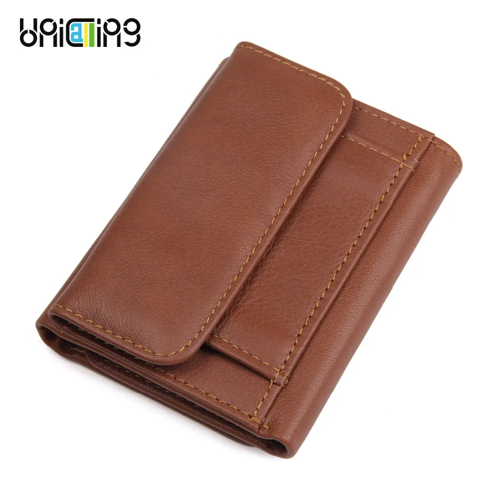 

UNICALLING leather anti RFID wallet blocking RFID wallet protection for credit cards small wallet genuine leather coin wallet