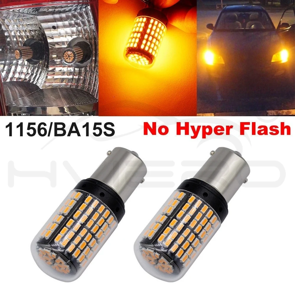 Hviero 2X 1156 1141 1073 7506 BA15S P215W Car Led Tail Bulb Brake Lights Auto Reverse Lamp Daytime Running Light White Yellow DC 12V 24v