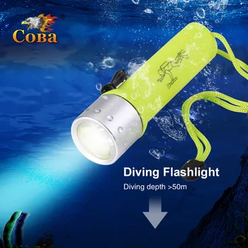 

Coba led diving flashlight profession torch by 4*AA battery 3000lm tactical flashlight underwater lumen light