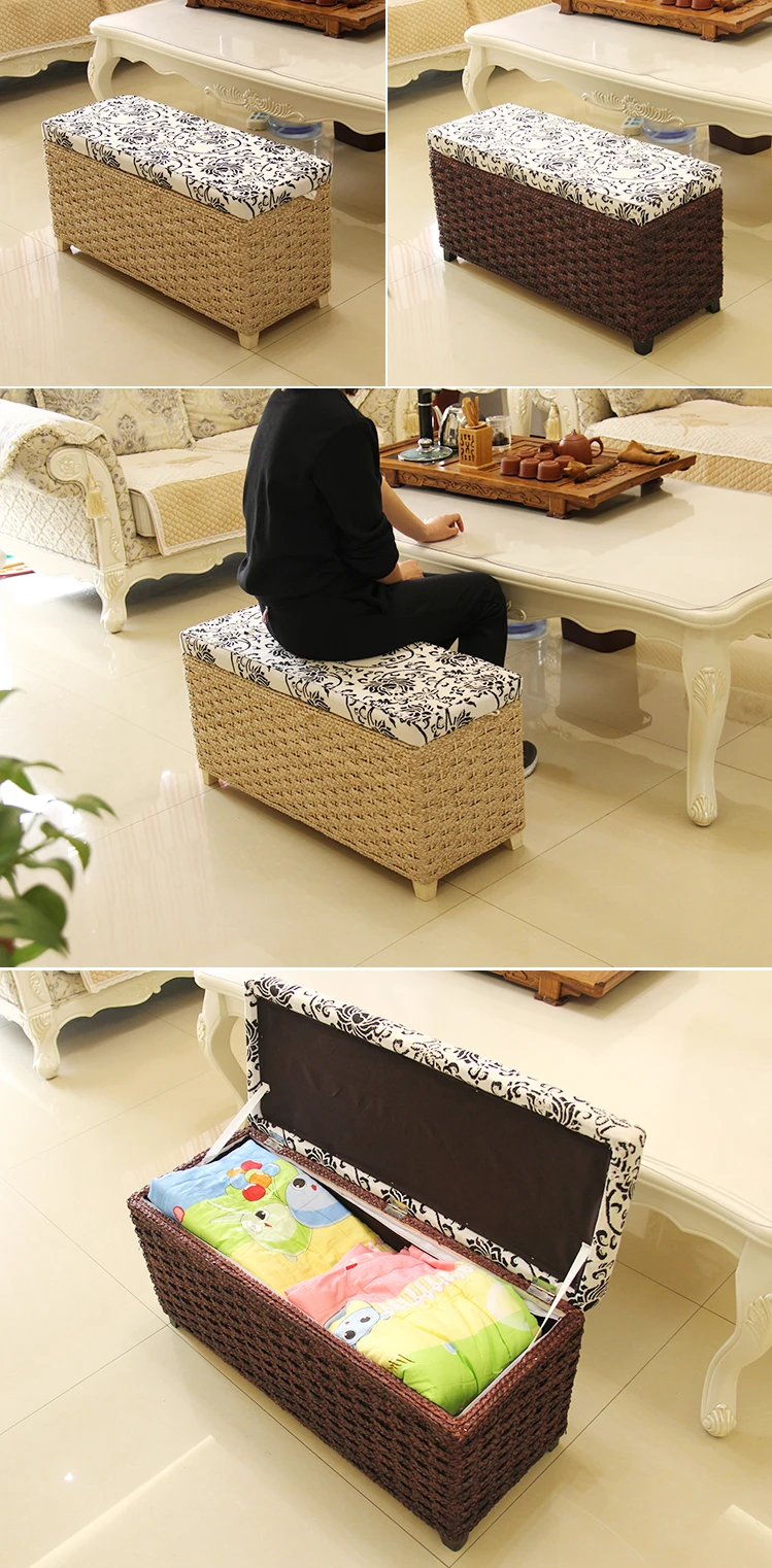 Креативный табурет для хранения Османская мебель для украшения дома для хранения плетеное кресло из ротанга дверная скамейка детский стул для взрослых