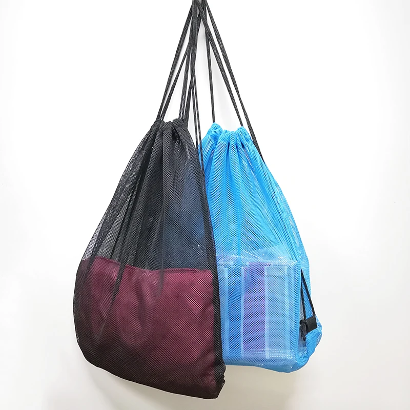 NAVO Mesh String Backpack See Through Net Drawstring Bags Sack Women