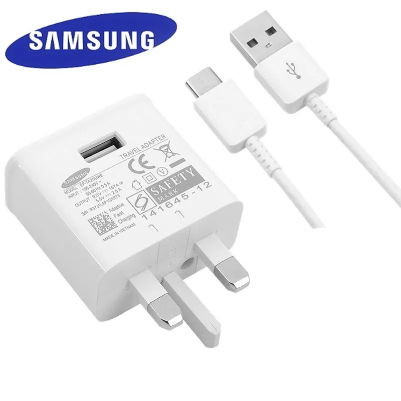 Оригинальные samsung адаптивного Fast Зарядное устройство USB быстрый адаптер 1,2/1,5 M TYPE C кабель для Galaxy S8 S9 плюс Примечание 8 9 A3 A5 A7