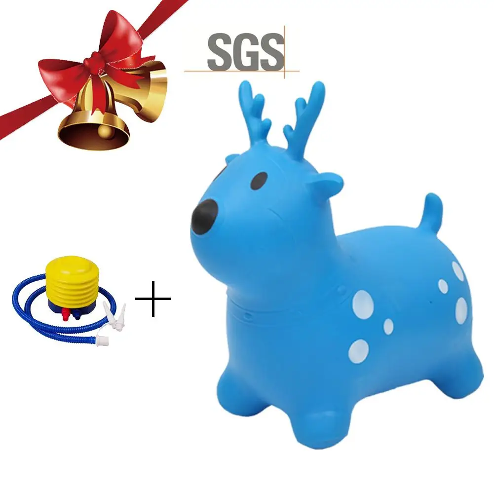 

Kids Animal Bouncy Horse Hopper Toys Inflatable Bouncer Jumping Horse Riding Animal Toys Baby Play Outdoor/Indoor Toys Hand Pump