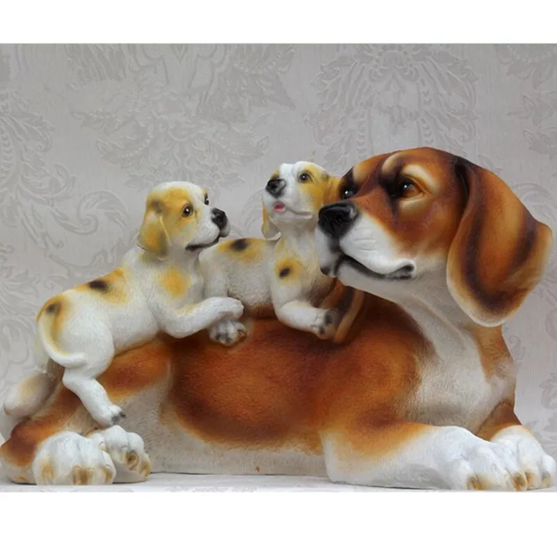 

Simulation Cute Labrador Retriever Animals Dogs Colophony Crafts Balcony Home Decorations Collectible Kids Gift Toy L1983