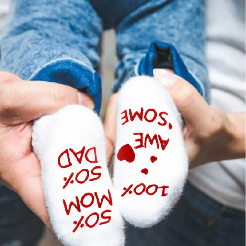 

1 Pair Newborn Baby Cute Funny Cartoon Cotton Socks Baby Infant Baby English Alphabet Anti Slip Socks for 0-1 Year Old
