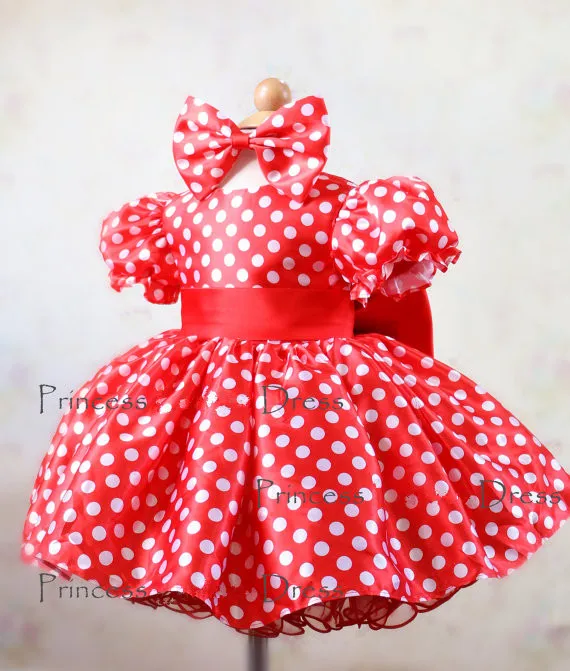 Image New Design  Minnie Mouse Mickey Inspired Halloween Costume Dress tutu with bow Toddler Easter Dresses