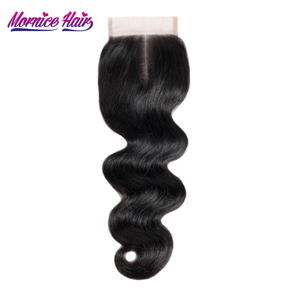 Mornice Hair Pre-Plunked Body Wave Hair Closure 4X4 Middle Part Lace Closure Hand Tied 130% Destiny Non Remy Hair Extensions brazilian-body-wave-hair