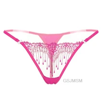 Lace-threaded pants with air perspective sexy hot uUnderwear Women Thong Sexy Panties Thong Lace Ladies Briefs contrast lace silps with thong