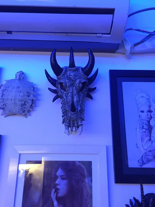 Американский кантри настенные Подвески креативный череп, Кости Дракона Декор фреска/настенный бар животное Дракон Череп в смолы подарок на Хэллоуин