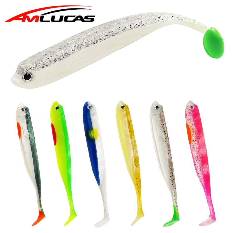 

Amlucas 2pcs 15.5cm 16g Silicone Bait Fake Fish Bait for Fishing Simulation Wobblers Fishing Lure Artificial Soft Lure WW126