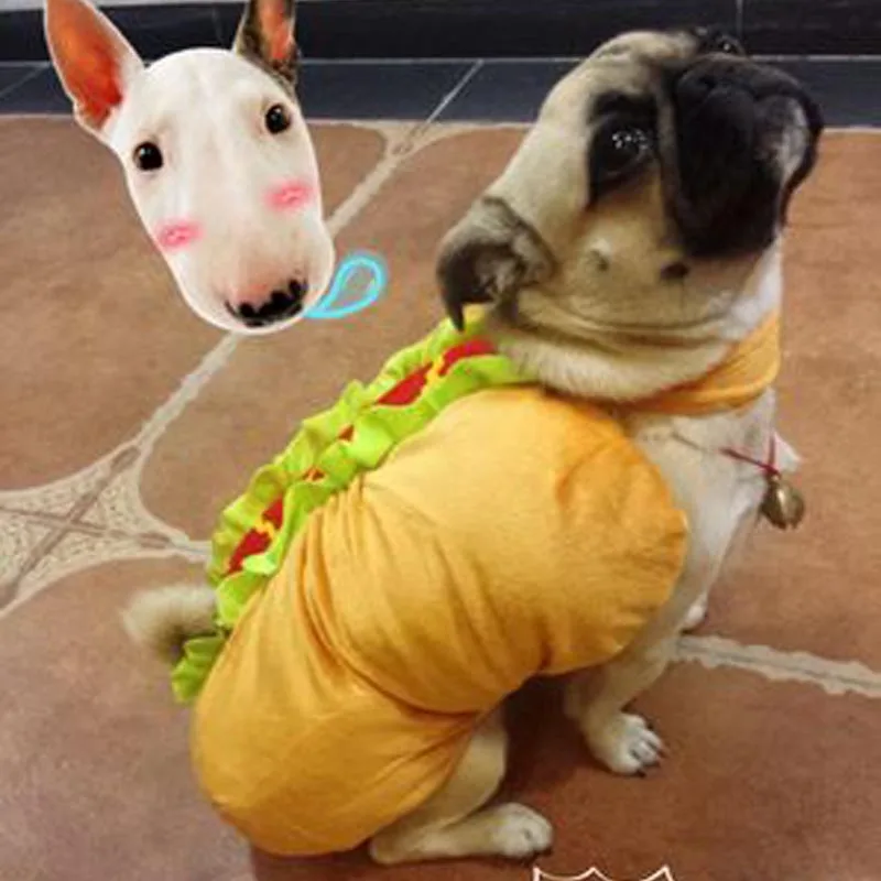 Lucu Halloween Pet Cat Dog Sosis Kostum Pakaian Musim Dingin Bulu