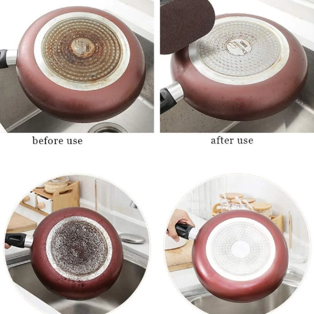 

1Pcs Magic Kitchen Clean Tools for Frying pan Strong Decontamination Bath Brush Sponge Tiles Brush