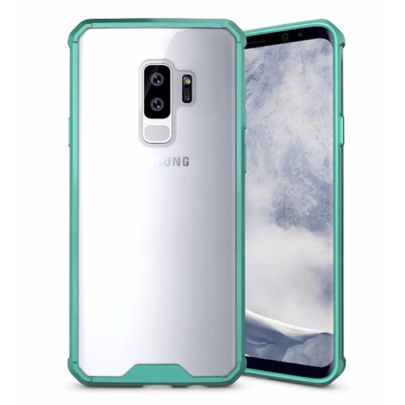 50 шт прозрачный противоударный акриловый чехол для samsung S10 E S9 S8 плюс S7 S6 Edge Note 9 8 Мягкий силиконовый чехол ПК прозрачный чехол