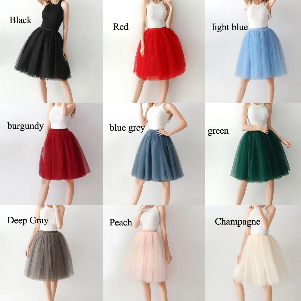 New-2019-Short-Petticoat-Tulle-Skirts-Womens-Elastic-Stretchy-65CM-6-Layers-Summer-Spring-Adult-Tutu (2)