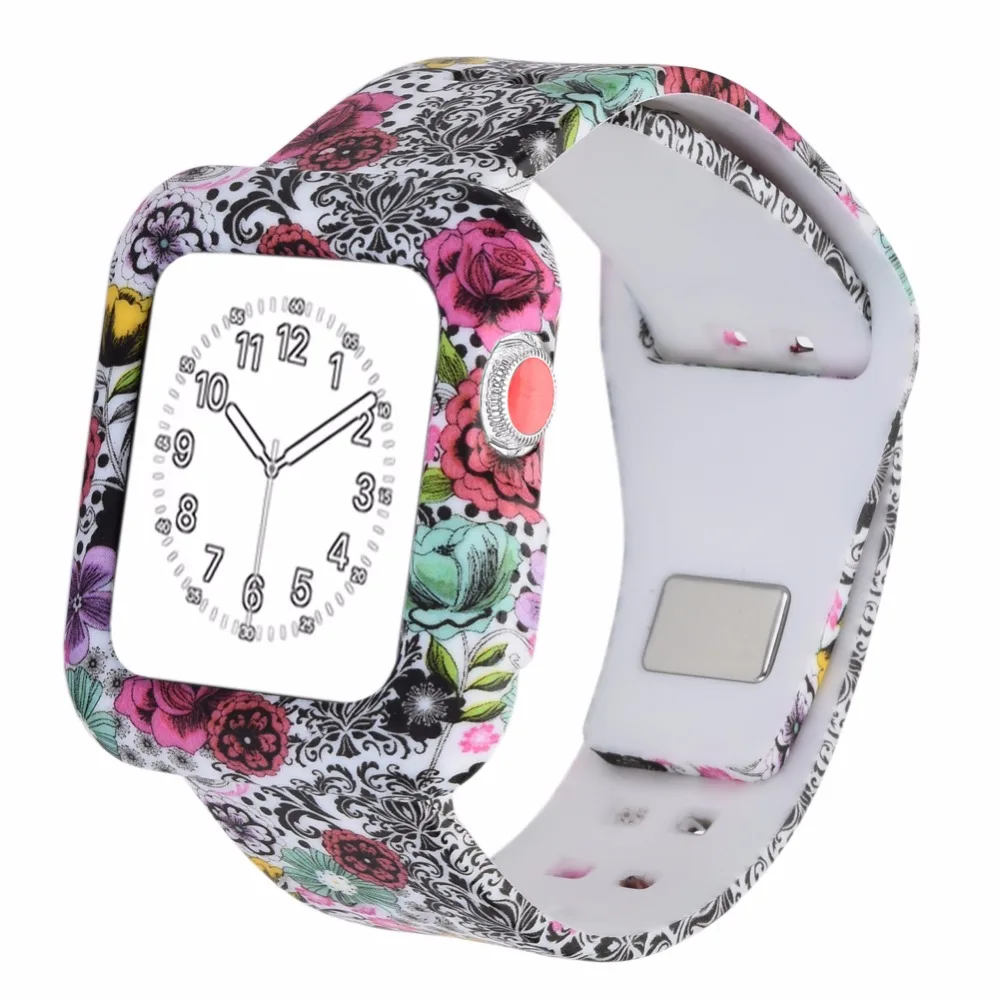Bemorcabo DIY силиконовый ремешок с защитным чехлом для Apple Watch 38 мм 42 спортивный