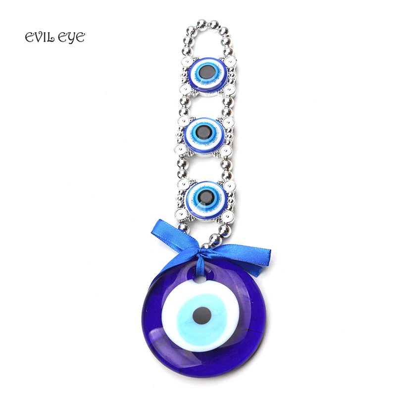 

Fashion Style Lucky Evil Eye Blue Glass Charms Pendant Key Chain Keyring Jewelry Fitting Decoration
