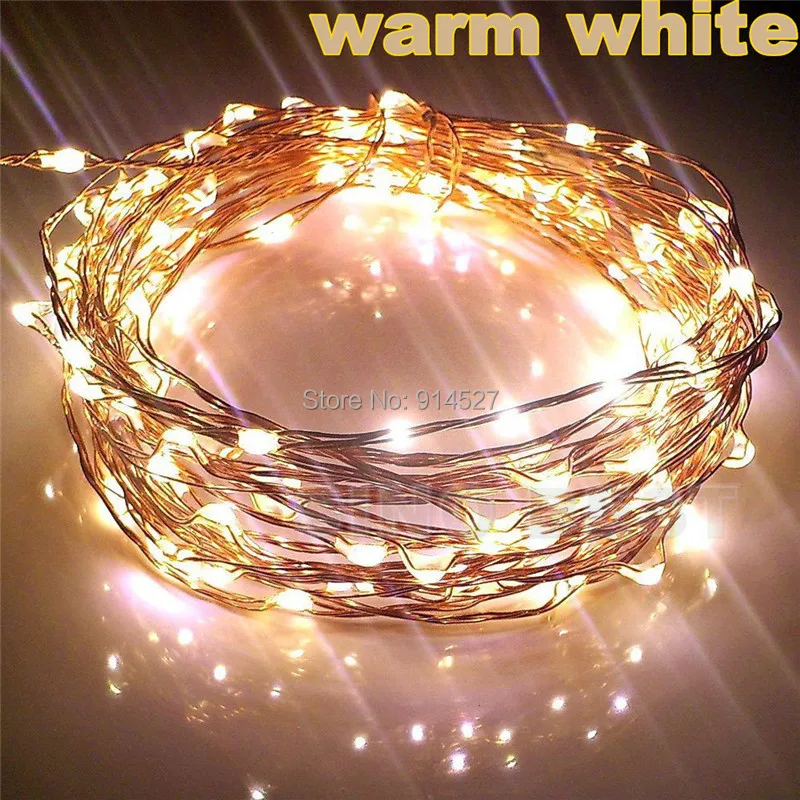 Outdoor 10M 33FT 100 LED Copper Wire String Lights Warm White Garland