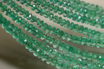 

loose beads green Emerald roundel 3-3.5mm faceted 20cm for DIY jewelry making FPPJ wholesale beads nature gem stone