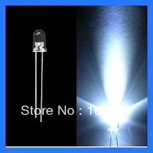 Flash de Água Lote Frete Grátis!!! 3mm Piscando Branco Led 10000 Mcd Clara Lâmpada Luz 100 Pçs –