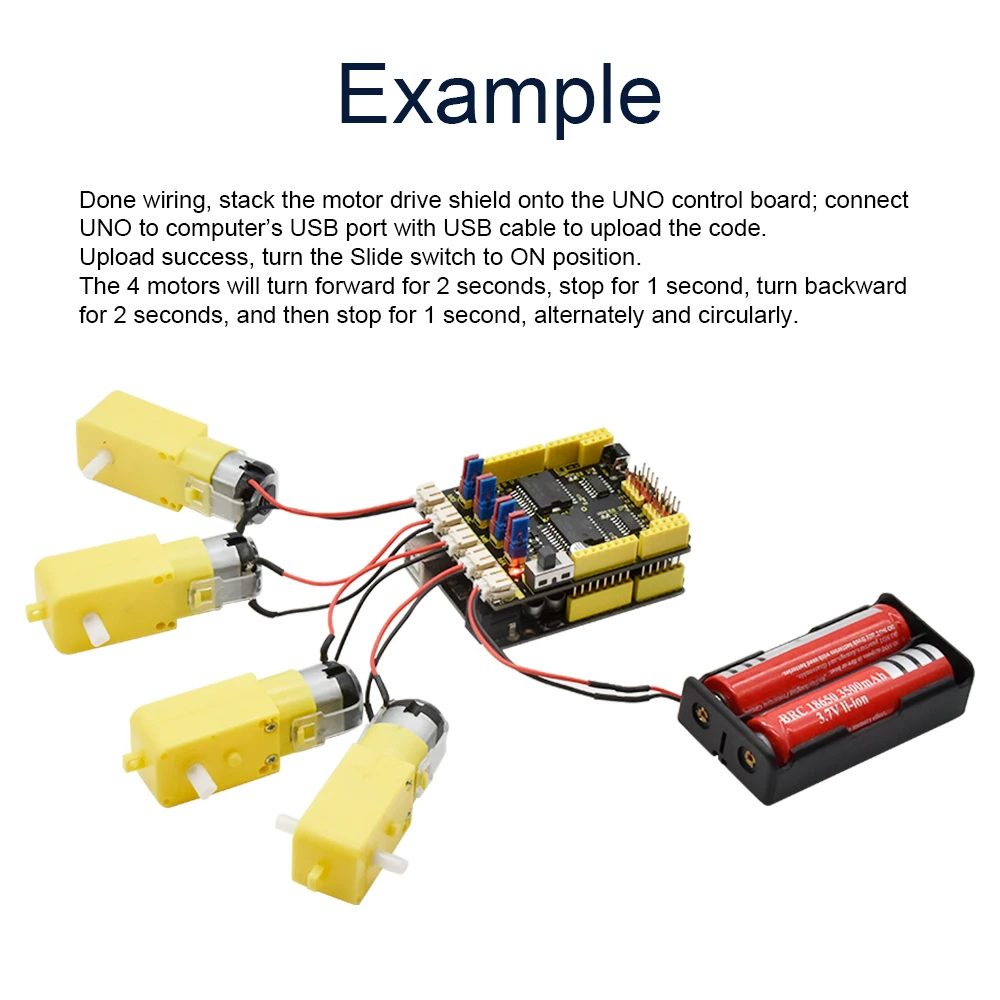 4 канальный Щит двигателя keyestudio L298P V1.0 для робота Arduino|Аксессуары