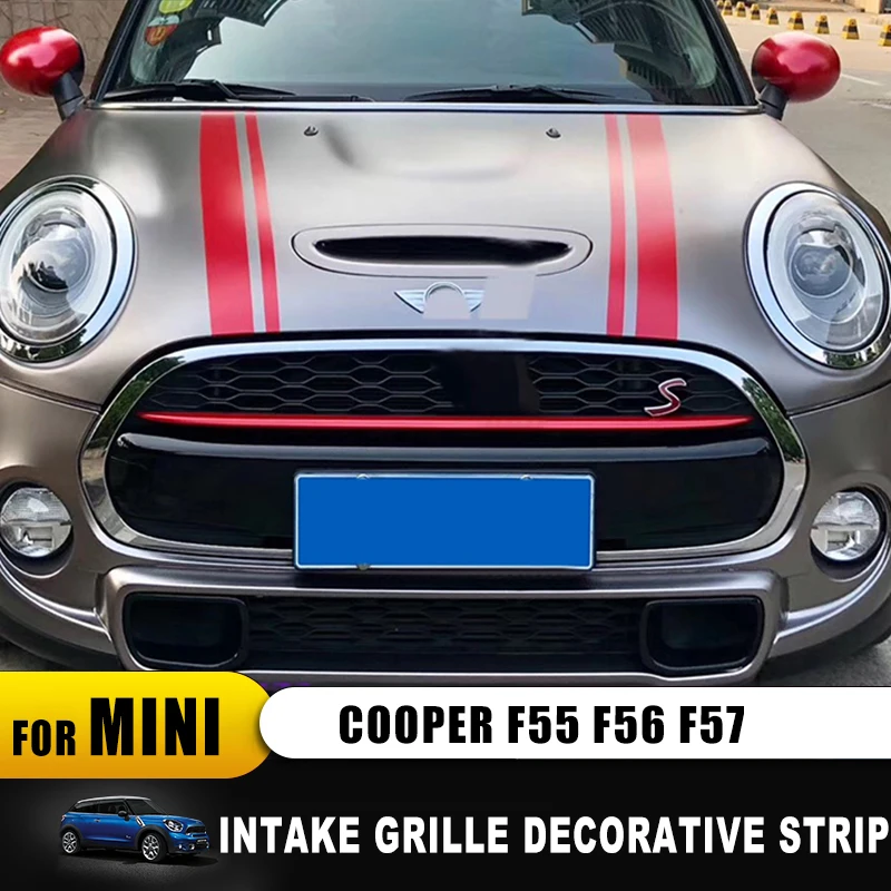 ABS Car Styling For BMW Mini Cooper S F55 F56 F57 Car Front Intake Grille  Decorative Strip Cover Sticker Car Accessories 1PCS