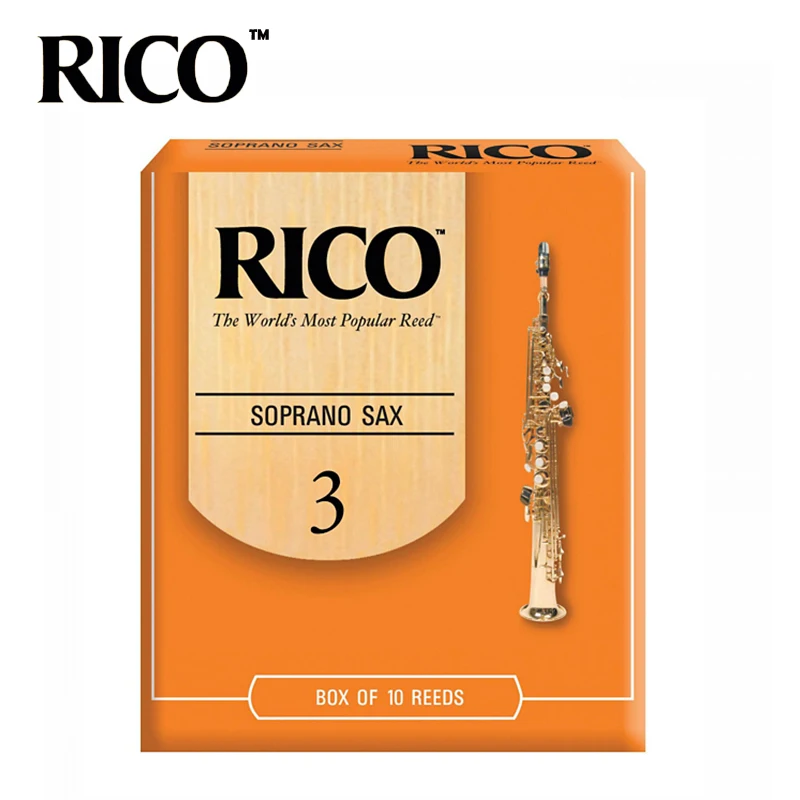 RICO язычок саксофона сопрано прочность 2,5 #, 3 # желтый коробка 10