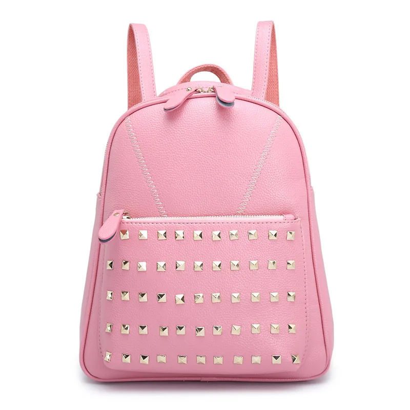 Women Backpack New Fashion Casual PU Leather Ladies Feminine Backpack for Teenage Girls School Bag Solid
