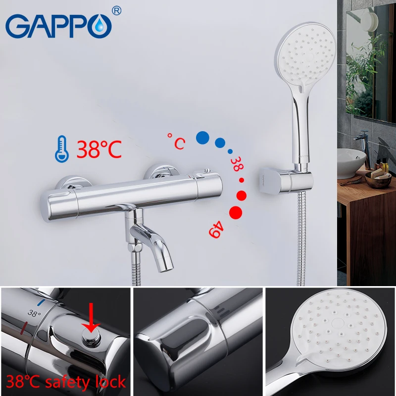 GAPPO Shower faucets thermostatic Bathroom mixer tap shower waterfall wall bath tub Faucet rainfall sets | Обустройство дома
