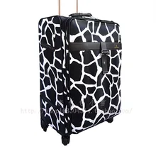 Leopard Snake Print PU travel bags suitcase spinner wheels trolley rolling luggage Pull Rod trunk boarding customs lock maletas