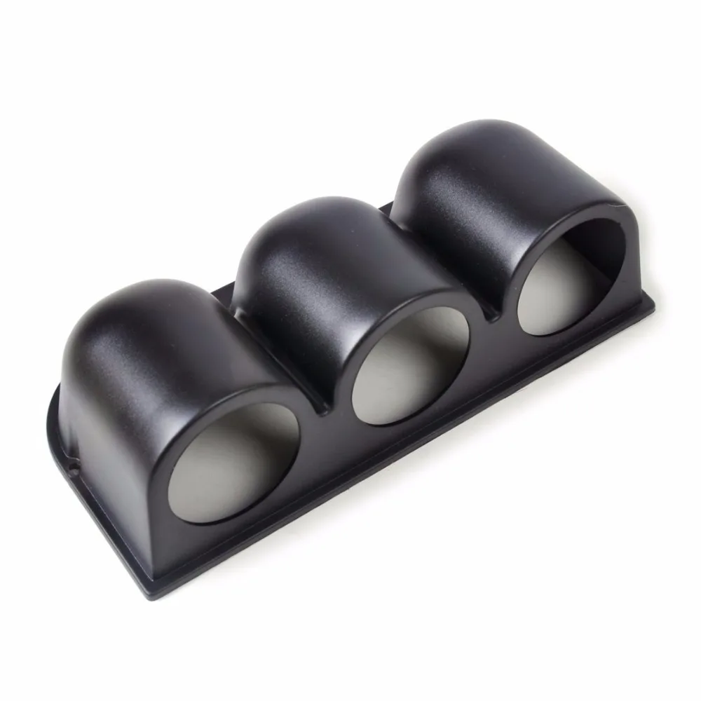 DRAGON GAUGE Black 52mm Triple Dash Gauge Pod Mount Holder For Car