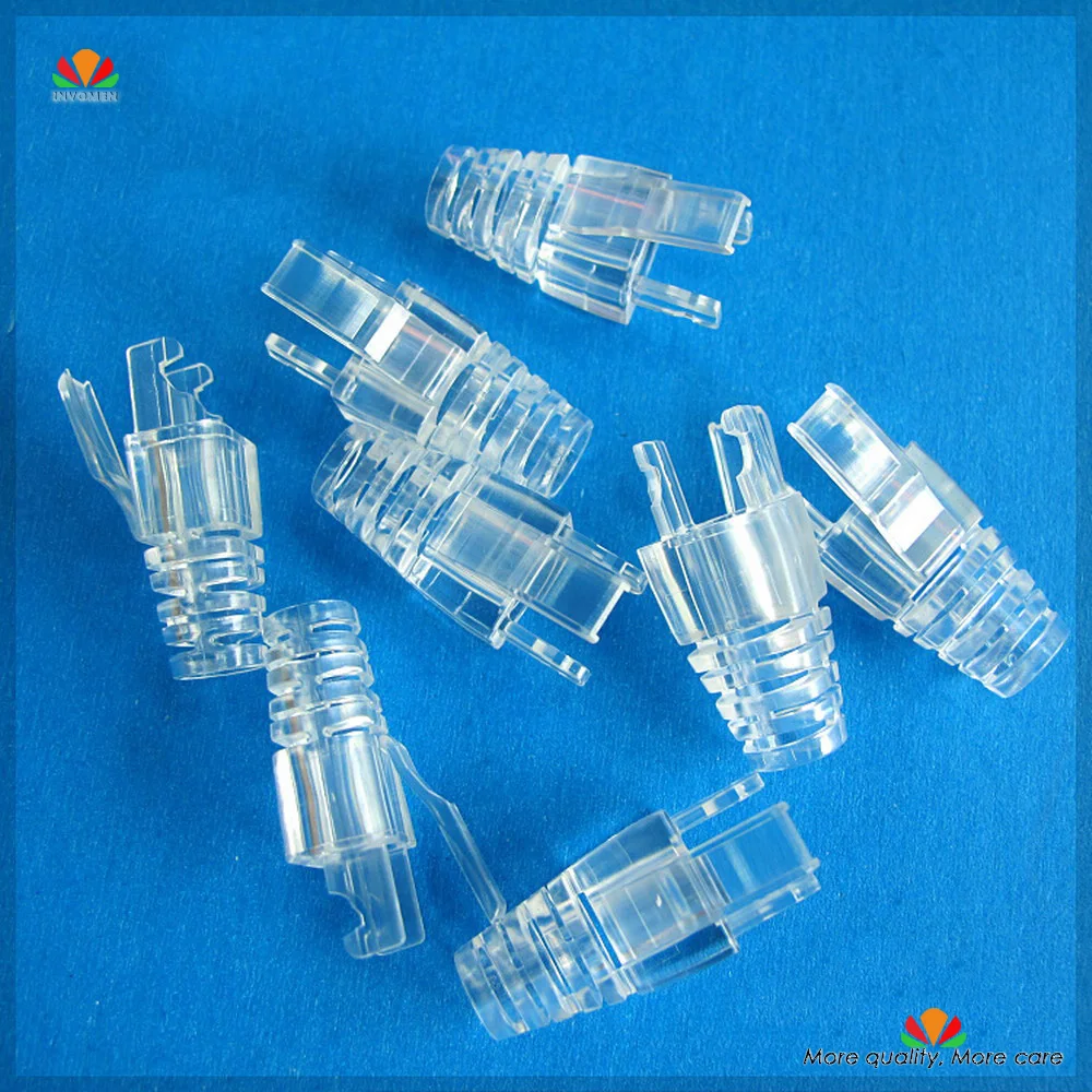

50-100PCS/lot Transparent environment-friendly CAT6 Crystal Head Claw type sheath CAT6 cable protective sleeve paws jacket