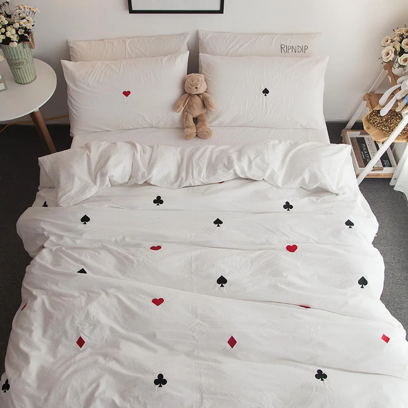 100 Washed Cotton Best Fabric For Naked Sleep 4pcs Funny Poker