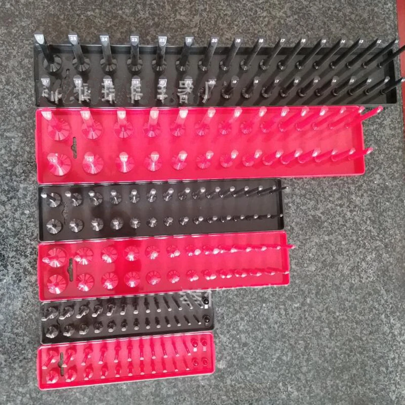 

6pcs Socket Organizer 1/4" 3/8" 1/2" Metric SAE Socket Tray Rack Holder Garage Tool Organizer Socket Organizer