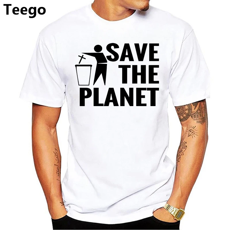Shirt Cotton Hight Quality T Save The Planet Atheist Slim Fit O Neck | Мужская одежда