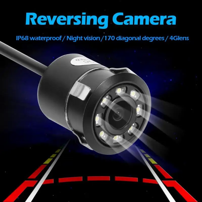IP68 Водонепроницаемый ИК 170 градусов Ночное видение Реверсивный Парковка Камера динамический траектории треков заднего вида Камера