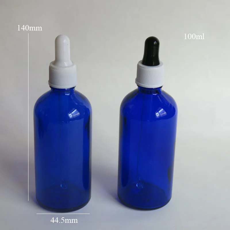Frasco de Reagente Pipeta de Vidro Azul com Conta-gotas de Plástico Gota de Aromaterapia ml de Embalagem Atacado Líquido Garrafa 50 Pcs 100 ml