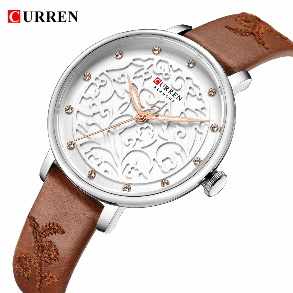 

CURREN Women's Watches Fashion Leather Wrist Watch Vintage Ladies Watch Irregular Clock Mujer Bayan Kol Saati Montre Feminino