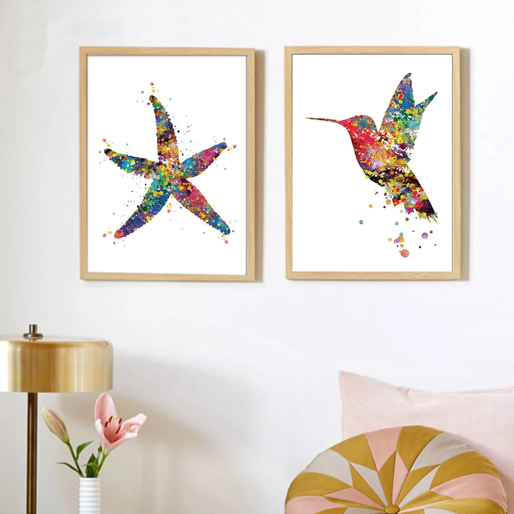 Watercolor-Starfish-Dragonfly-Bird-Wall-Art-Canvas-Posters-and-Prints-Canvas-Painting-Wall-Picture-Home-Kids (4)