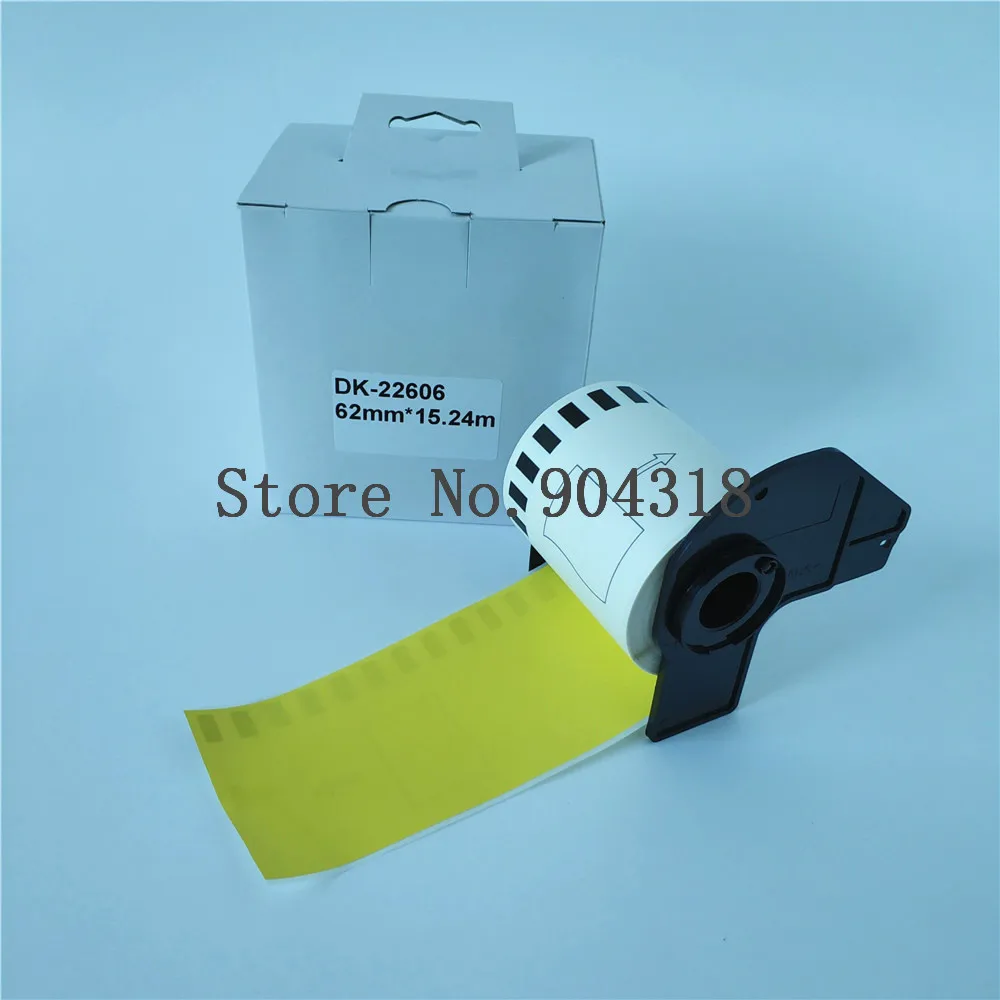 

20 x Rolls Yellow Brother Compatible Thermal Film Labels DK 22606 DK-22606 DK22606 DK 2606 for QL 700 710W 720NW 800 810W 820NWB