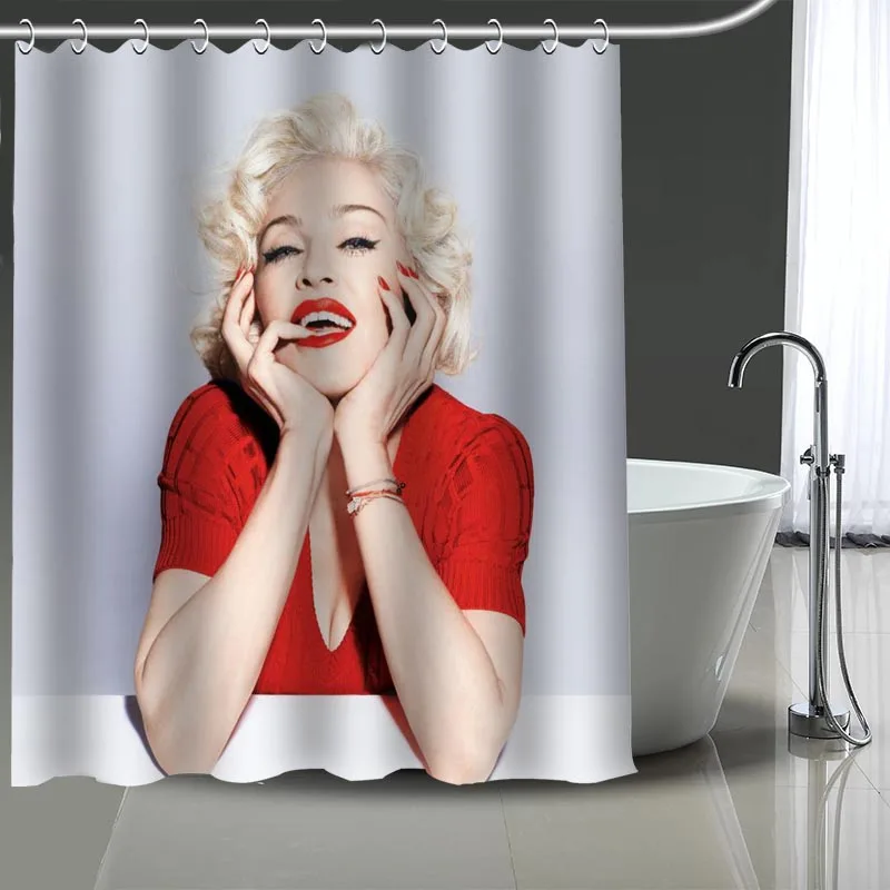 Пользовательские Мадонна занавеска для душа с принтом для ванны водонепроницаемый из полиэстера моющийся домашний декор для ванной шторы с крючками больше размеров - Цвет: 13