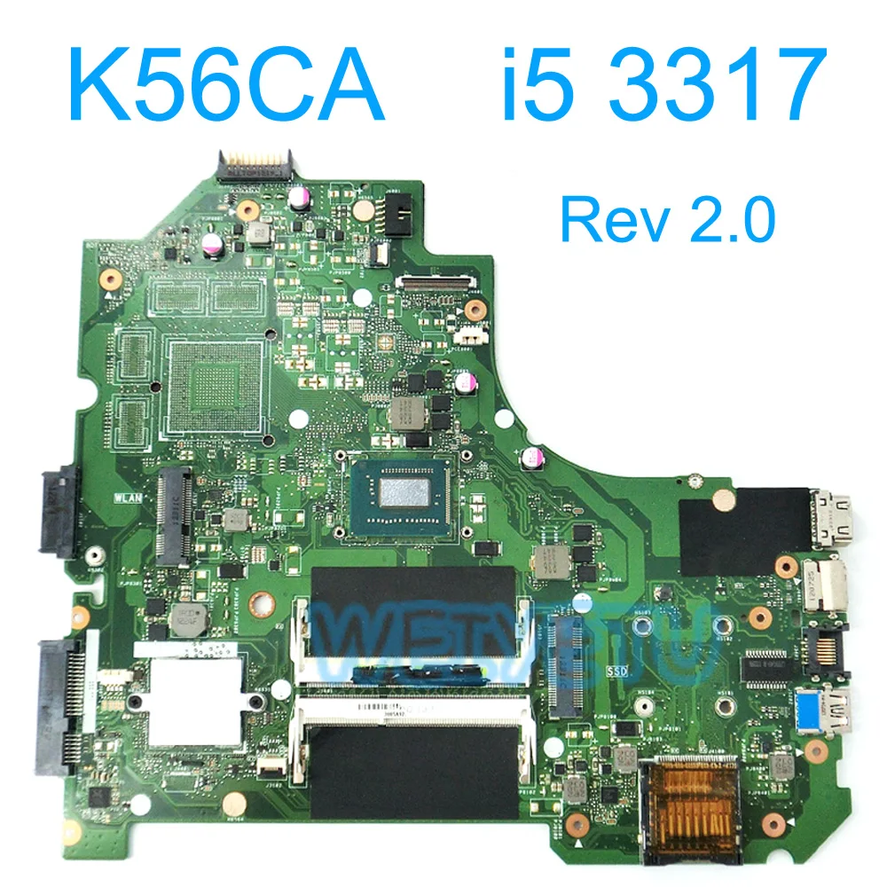 

K56CA With i5 3317 CPU Motherboard For ASUS K56CA K56CM K56CB S550C S56C A56C Laptop Mainboard Rev 2.0 100% Tested