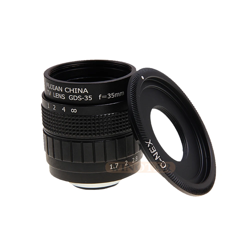 Фуцзянь 35 мм F1.7 CC TV lens + C Mount Ring Для Sony E : NEX 3 F3 5 5T/5N/5R 6 A6000 A6300 A6500 A7000|tv lens|fujian 35mmfujian 35mm