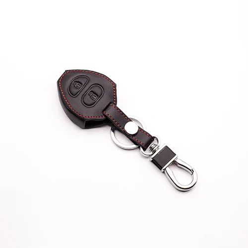 Стильный кожаный для ключа от автомобиля сумка для ключей, покрытой качественным чехлом для Защитные чехлы для сидений, сшитые специально для Toyota Corolla Rav4 Yaris Avensis/Prado бумажник ключа автомобиля чехол защитный чехол - Название цвета: Black