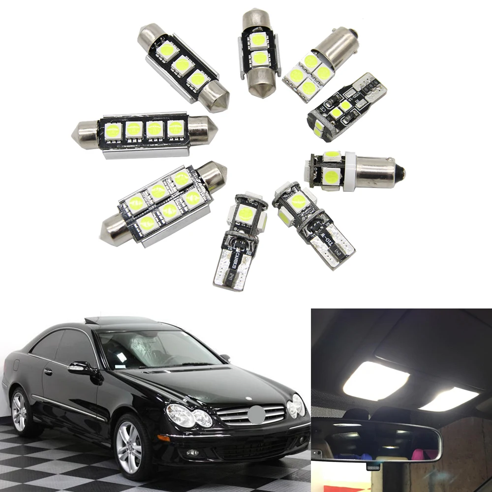 16Pcs Canbus Led Car Interior Lights Kit Per 2003-2008 Mercedes Benz Clk-Class W204 Map Dome Glove Box Trunk Plate Lights
