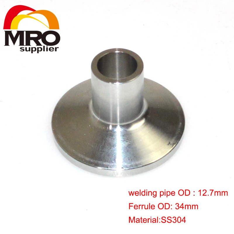 

12.7MM OD Sanitary Weld on 34mm Ferrule Tri Clamp Stainless Steel Weld Fitting SS304 SW-12.7-2