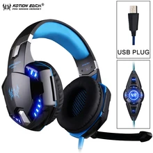 KOTION EACH G2200 USB 7.1 Surround Sound Vibration Game Gaming Headphones Computer Headset Earphone Headband with Mic LED Light kotion each g3100 3 5mm adjustable usb gaming headset