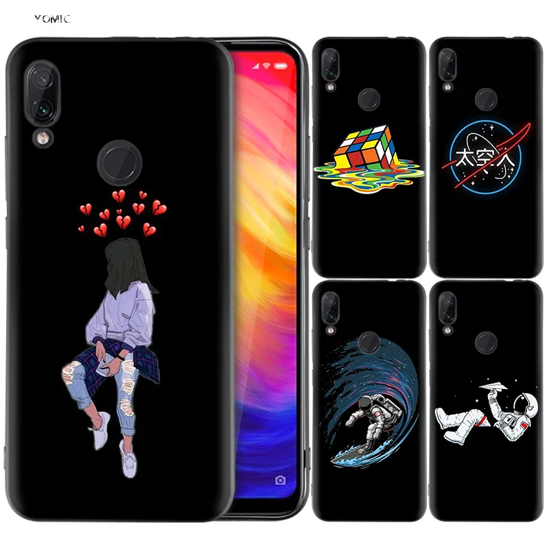 

Silicone Coque Case for Xiaomi Redmi Note 7 6 5 Pro Mi A1 A2 8 Lite 9 GO Poco F1 S2 4 4X Plus Dark Colorful Bright Printing