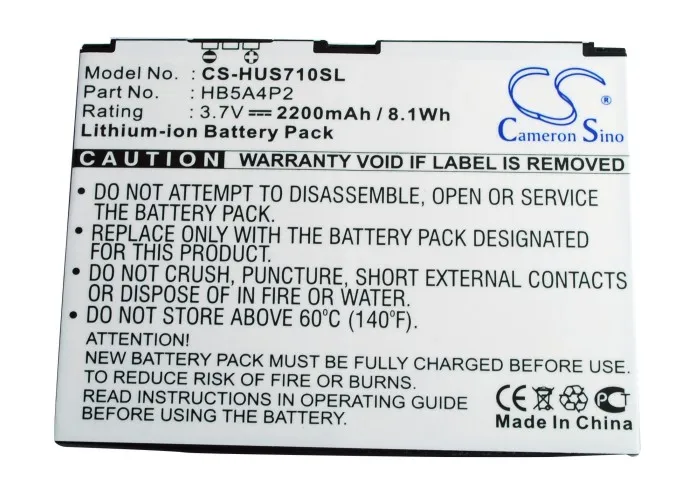 

Cameron Sino 2200mAh Battery HB5A4P2 for Huawei IDEOS S7 , IDEOS S7-105, SmarKit S7, For Telstra T-Touch Tabelt 7", Touch Tabelt